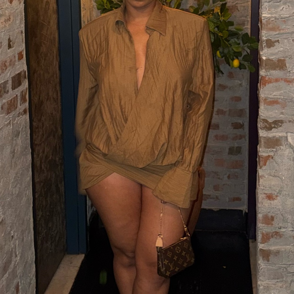 Brown Wrap Dress